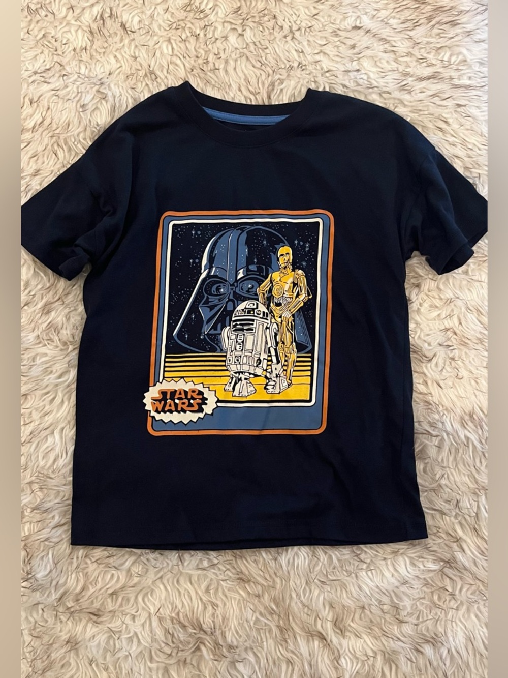 GAP Pajama Top - Navy Blue Star Wars - Boys 10
